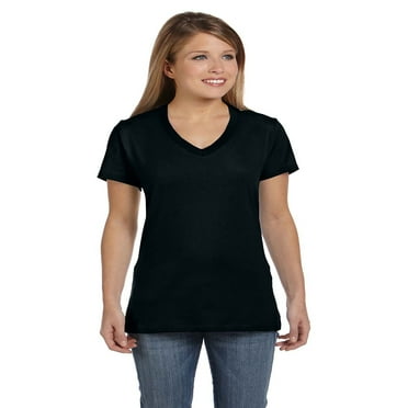 Hanes Women's Short Sleeve Nano-T V-Neck T-Shirt, Lightweight, Soft ...