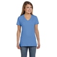 thumbnail image 1 of Hanes S04V Nano-T Ladies V-Neck T-Shirt - Blue - X-Small, 1 of 2
