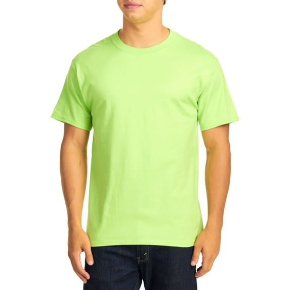 Hanes Short Sleeve Beefy-T T-Shirts, Lime, Medium