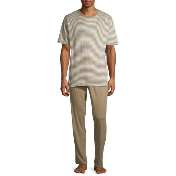 Hanes Men's Soft Pajama Short Sleeve Top and Pants Set