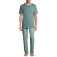 thumbnail image 1 of Hanes Short Sleeve Crew Neck Striped Pajamas (Men's) 2 Piece Set, 1 of 6