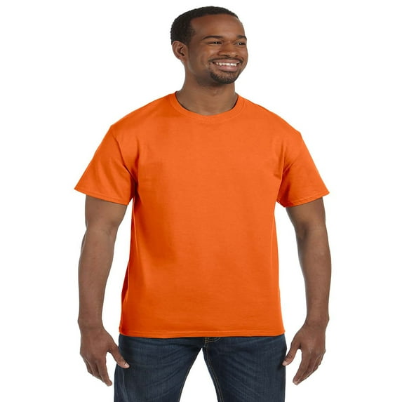 Hanes Short Sleeve Round Neck Cotton, Orange T-Shirt (Men's)