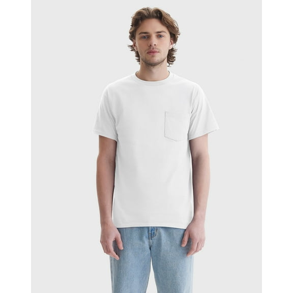 Hanes Men's Authentic Pocket T-Shirt White L