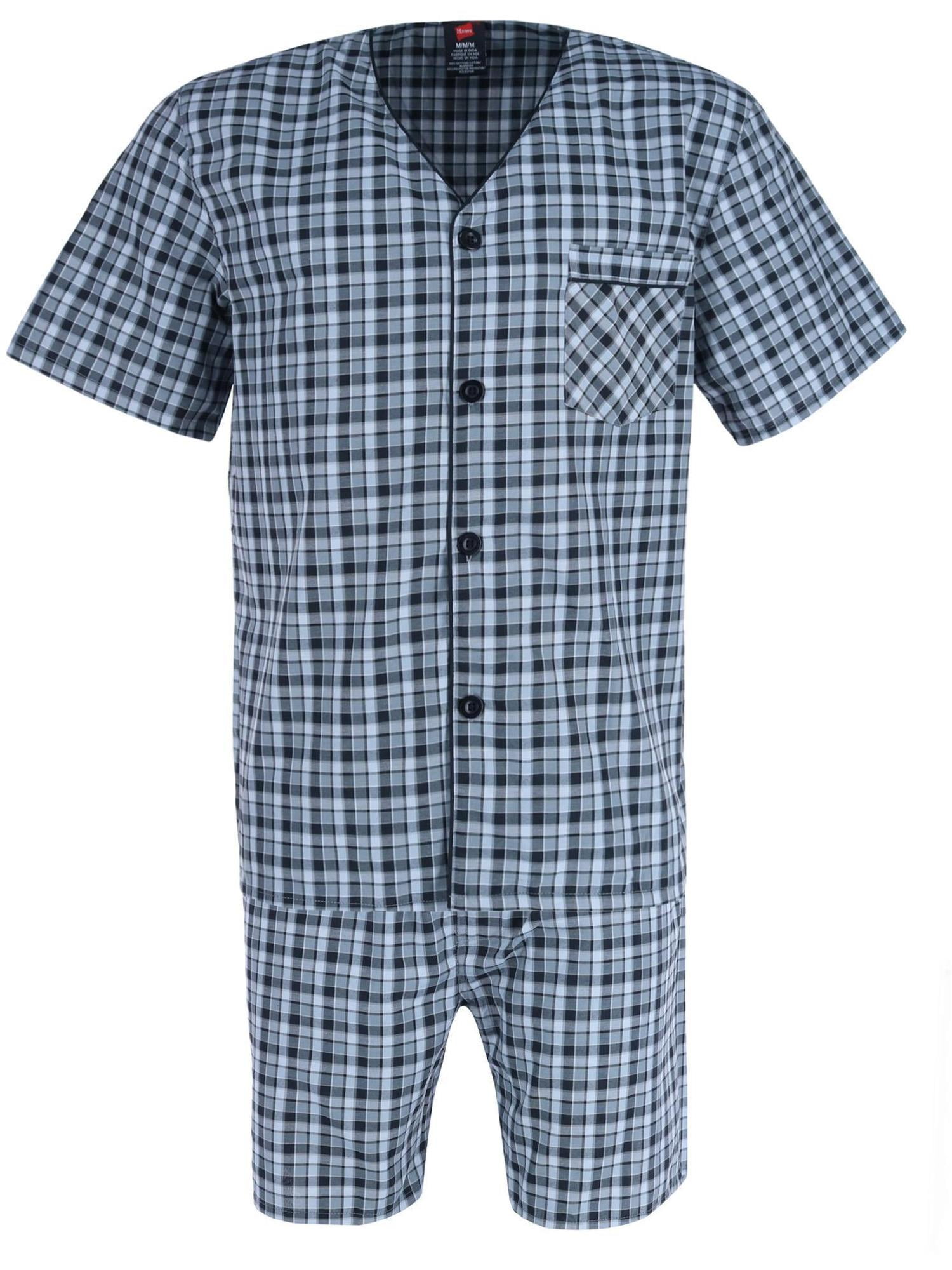 Hanes men's short sleeve short leg pajama best sale set
