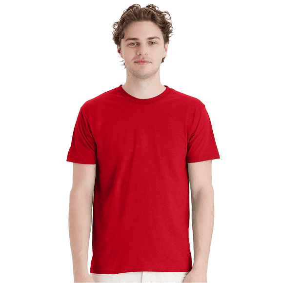 Short Sleeve T-Shirt - Athletic Red, Men Crewneck Comfortable Classic Fit Tee, M