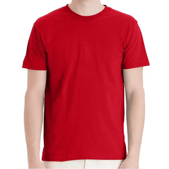 Hanes Short Sleeve T-Shirt - Athletic Red, Men Crewneck Comfortable Classic Fit Tee, S