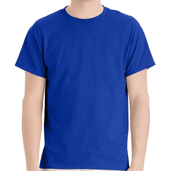Hanes Men's Short Sleeve T-Shirt, Ecosmart Crewneck Shirt Casual Deep Royal Single Tees, Size 2XL
