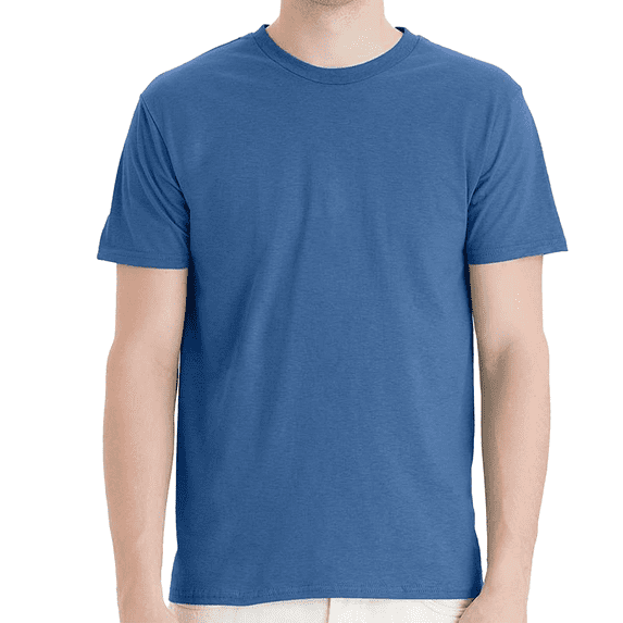 Hanes Short Sleeve T-Shirt - Denim Blue, Men Crewneck Comfortable Classic Fit Tee, 2XL