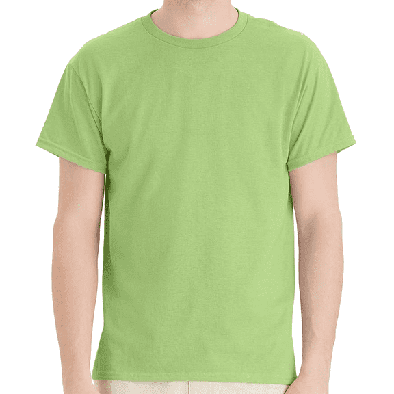 Hanes Men's Short Sleeve T-Shirt, Ecosmart Crewneck Shirt Casual Lime Single Tees, Size 3XL