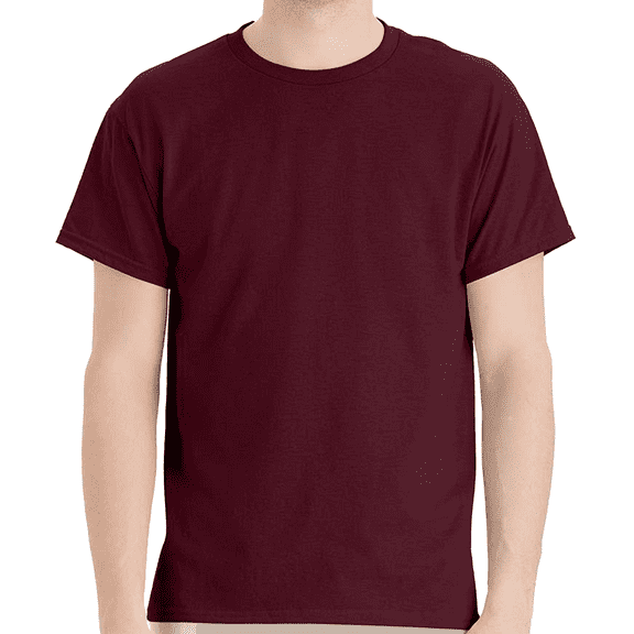 Hanes Men's Short Sleeve T-Shirt, Ecosmart Crewneck Shirt Casual Maroon Single Tees, Size XL