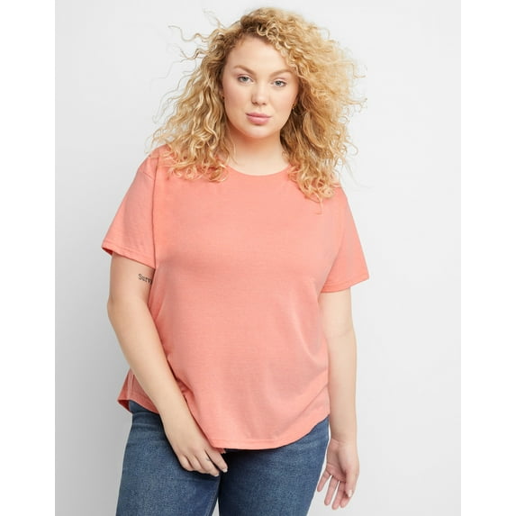 Hanes Short Sleeve T-Shirt Plus Size Women's Relaxed Fit Crewneck Tri-Blend Originals Flattering 2x-4x