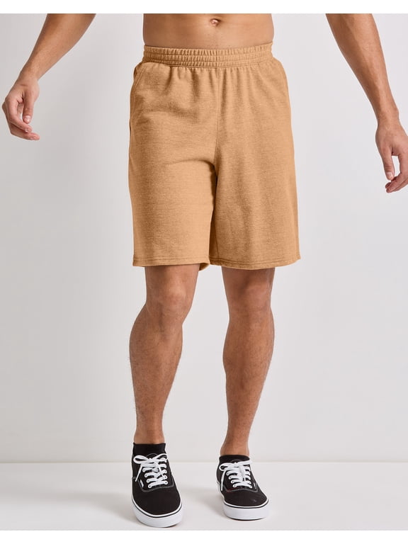 Shorts Mens French Terry Sweat Elastic Waist Tri-Blend Pockets 9 in Inseam