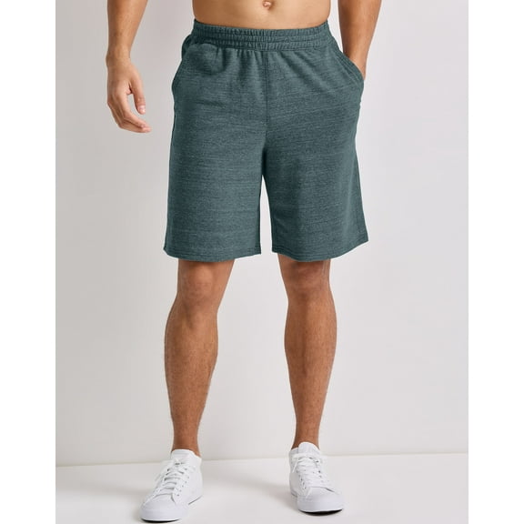 Hanes Shorts Mens French Terry Sweat Elastic Waist Tri-Blend Pockets 9 in Inseam