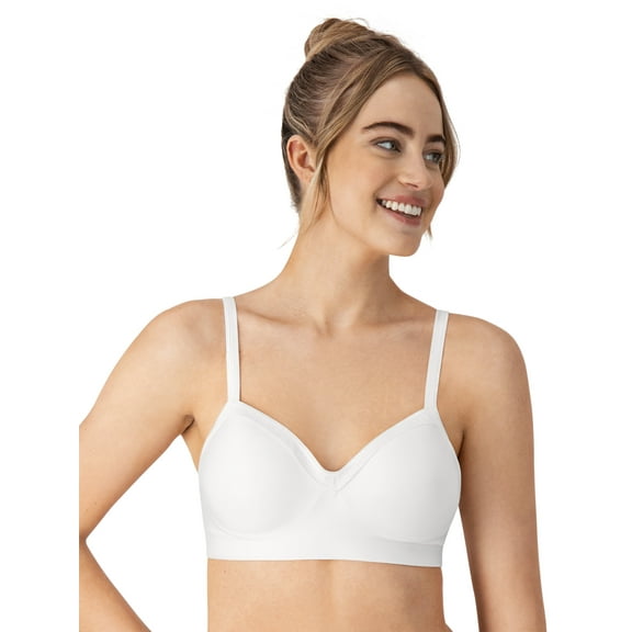 Hanes Womens Wireless Bra, Smooth Comfort Full Coverage Bra, Foam Cups, Convertible Bra Straps