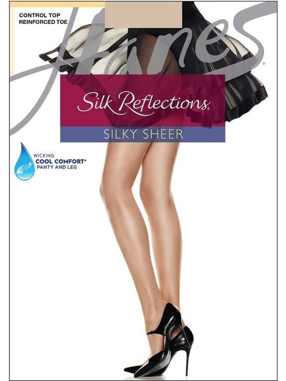 Silk Reflections Control Top Pantyhose with Reinforced Toe Travel Buff AB Women's