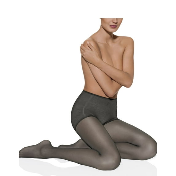 Hanes Silk Reflections Lasting Sheer Pantyhose with Control Top Barely Black AB Women's