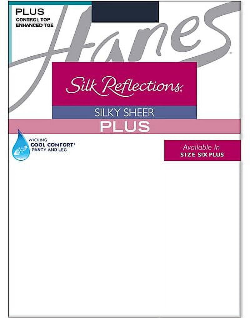 Hanes Silk Reflections Plus Sheer Control Top Enhanced Toe Pantyhose