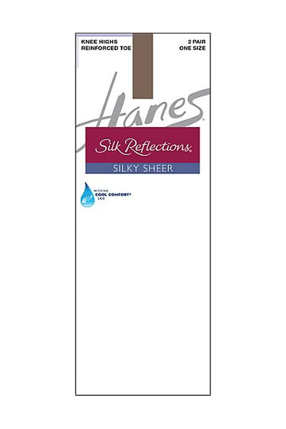 Silk Reflections Silky Sheer Knee Highs with Reinforced Toe 2-Pack