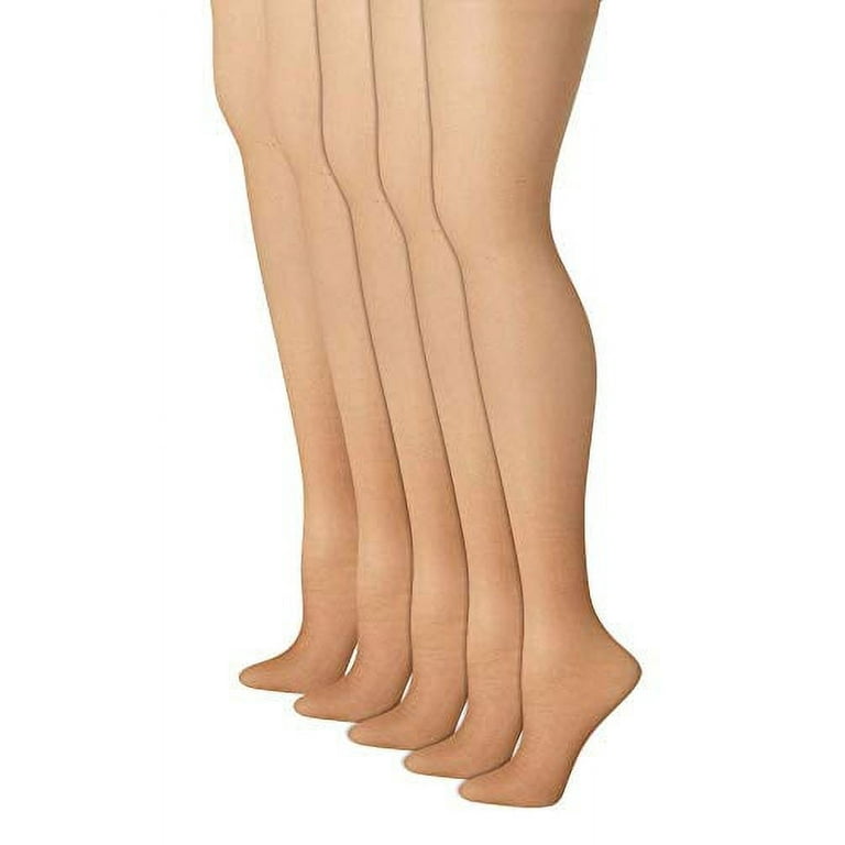 Hanes Silk Reflections Women s Control Top Sheer Toe Pantyhose Best Seller Pack of 5 5 Barely There Walmart