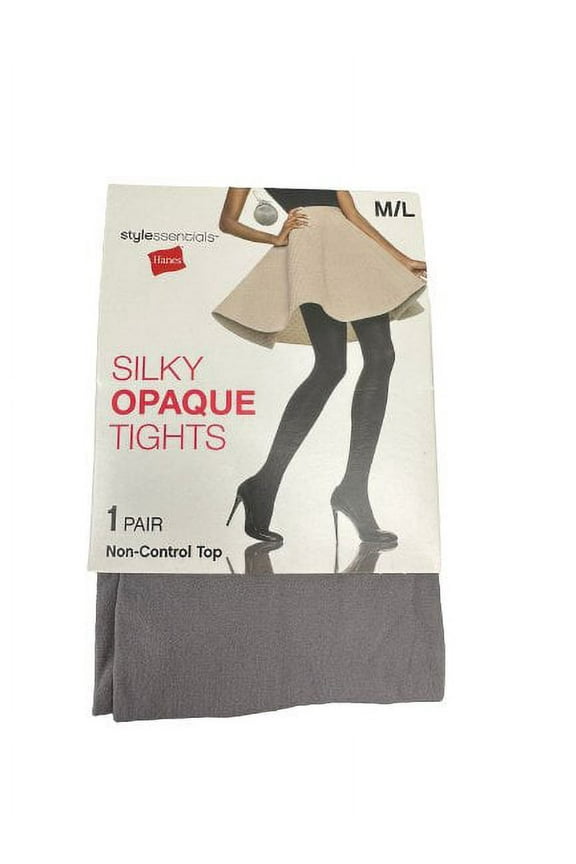 Silky Opaque Tights Non-Top Control Size M/L Mineral Stone Grey