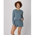 thumbnail image 1 of Hanes Women's Rib Crop Long Sleeve & Sleep Short Set Stargazer Grey/Stargazer Grey XS, 1 of 4