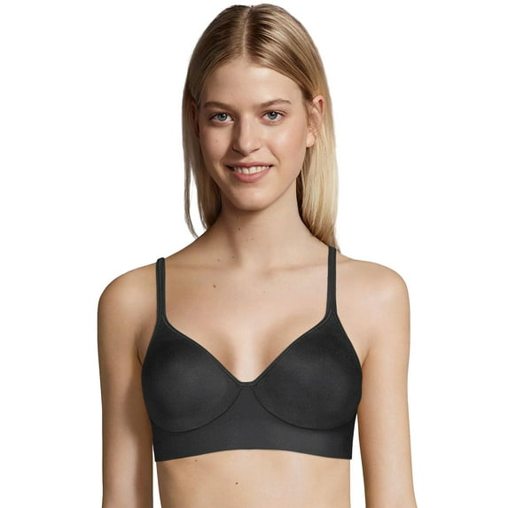 Hanes SmoothTec® ComfortFlex Fit® Wirefree Bra Black L Women's