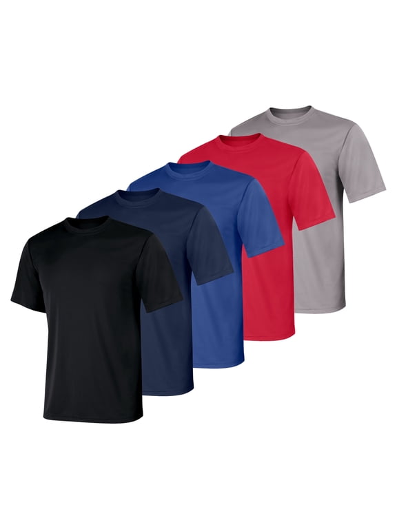 Sport Cool DRI Men's Performance T-Shirt, Value 5-Pack Black/Graphite/Deep Royal/Deep Red/Navy 2XL