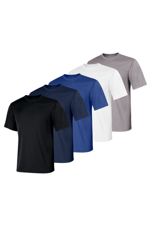 Sport Cool DRI Men's Performance T-Shirt, Value 5-Pack Black/White/Navy/Graphite/Deep Royal L