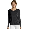 thumbnail image 1 of Hanes Sport Cool DRI Women's Performance Long Sleeve V-Neck T-Shirt Black Heather XL, 1 of 6