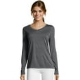 thumbnail image 1 of Hanes Sport Cool DRI Women's Performance Long Sleeve V-Neck T-Shirt Granite Heather L, 1 of 6