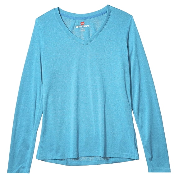 Hanes Sport™ Cool DRI® Women's Performance Long-Sleeve V-Neck T-Shirt - O9309