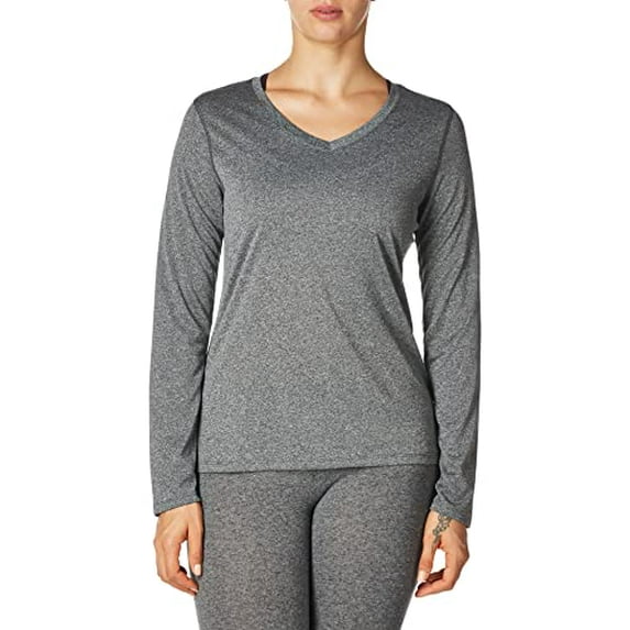 Hanes womens O9309 athletic shirts, Black Heather, Small US