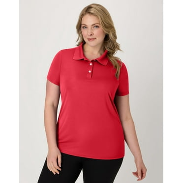 Hanes Sport Cool DRI Women's Performance Polo Shirt Deep Red M