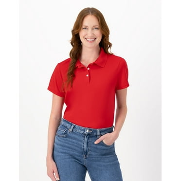 Hanes Sport Cool DRI Women's Performance Polo Shirt Deep Red M