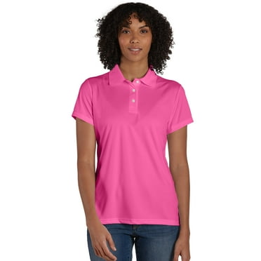 Hanes Sport Cool DRI Women's Performance Polo Shirt Wow Pink XL