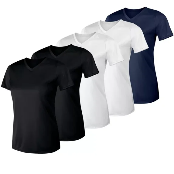 Hanes Sport Cool DRI Women's Performance V-Neck T-Shirt, 5-Pack