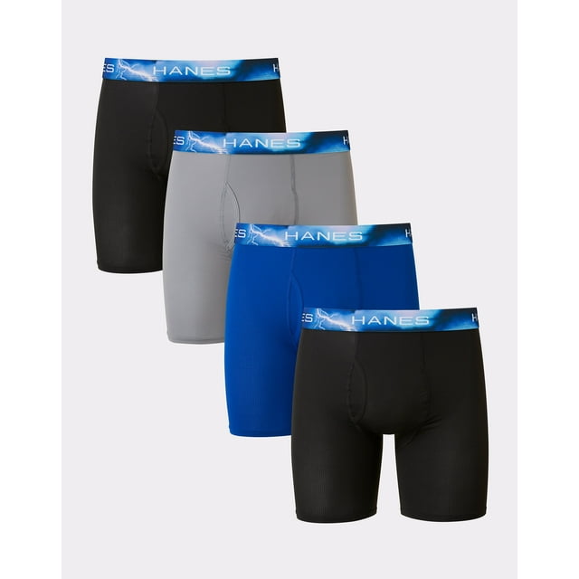 Hanes Boxer Brief 4Pack Long Leg Sport Men's XTemp Air Tagless