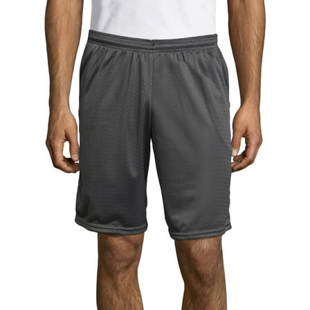Hanes Sport Men's Mesh Athletic Shorts with Pockets, 9" Railroad Gray XL