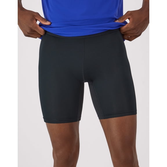 Hanes Sport Men's Performance Compression Shorts, 9" Ebony/Ebony L