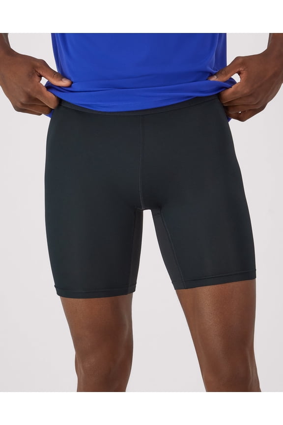 Sport Men's Performance Compression Shorts, 9" Ebony/Ebony L