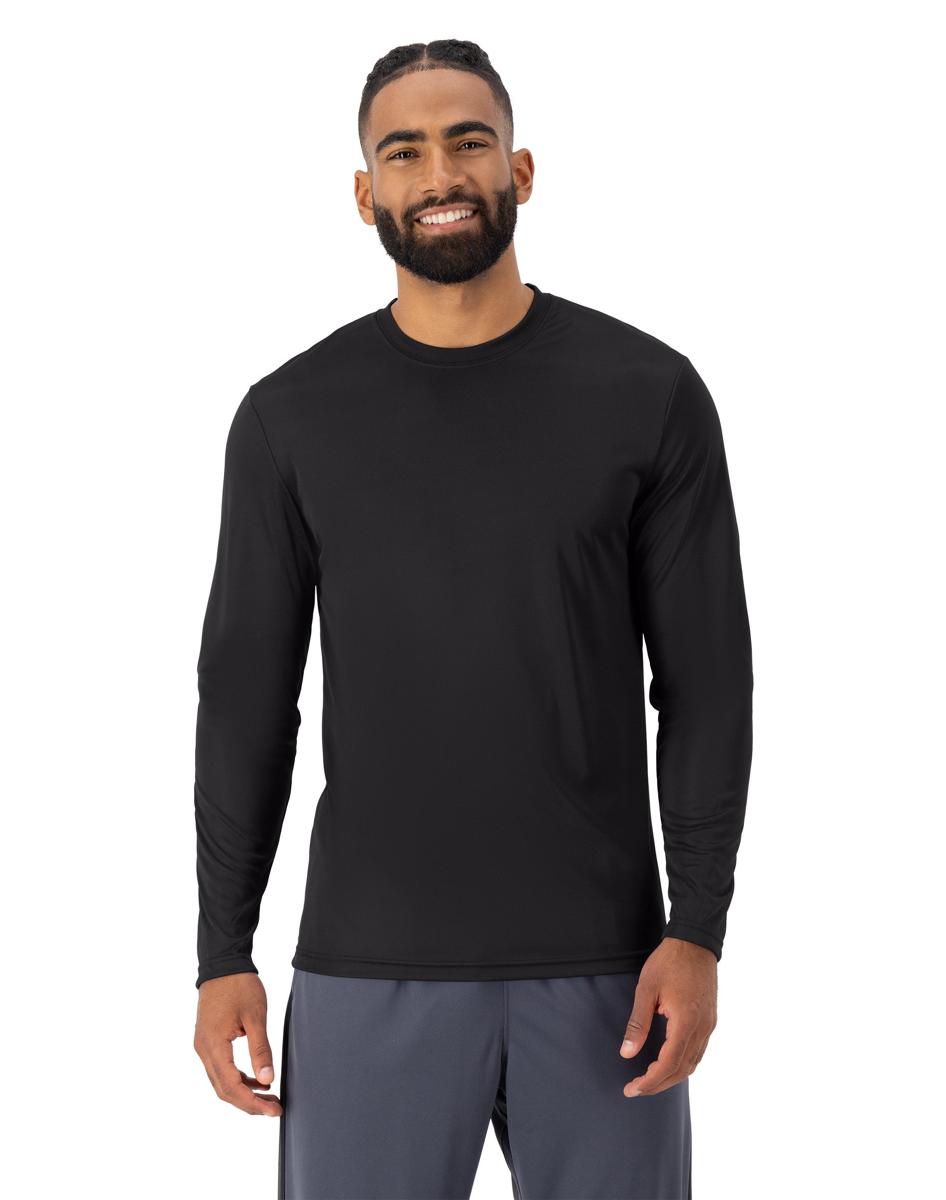 Hanes Cool DRI Performance Long Sleeve T-Shirt, Quick-Drying Training Tee, UPF 40+