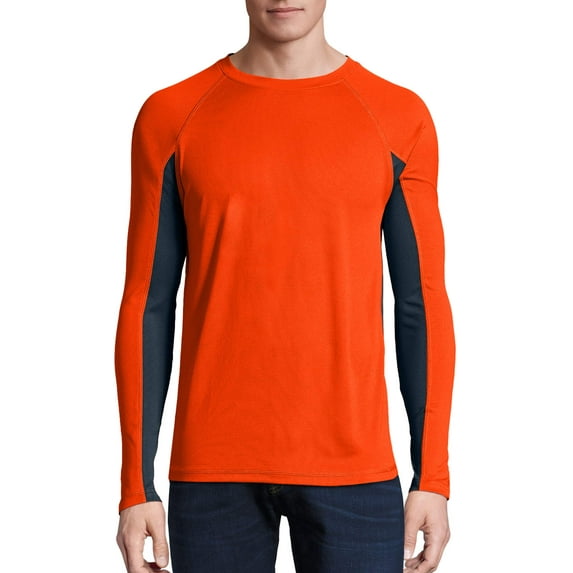 Hanes Sport Men's and Big Men's X-Temp Performance Long Sleeve Training Tee, Up to Size 2XL