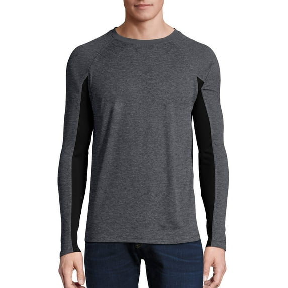 Hanes Sport Men's and Big Men's X-Temp Performance Long Sleeve Training Tee, Up to Size 2XL