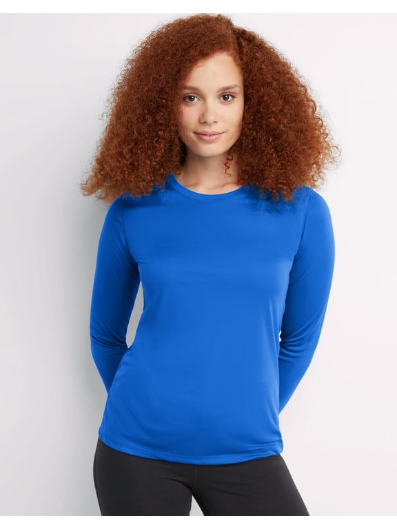 Sport Cool DRI Women's Performance Long Sleeve T-Shirt Awesome Blue 2XL
