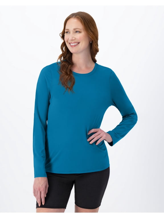 Sport Cool DRI Women's Performance Long Sleeve T-Shirt Underwater Blue 2XL