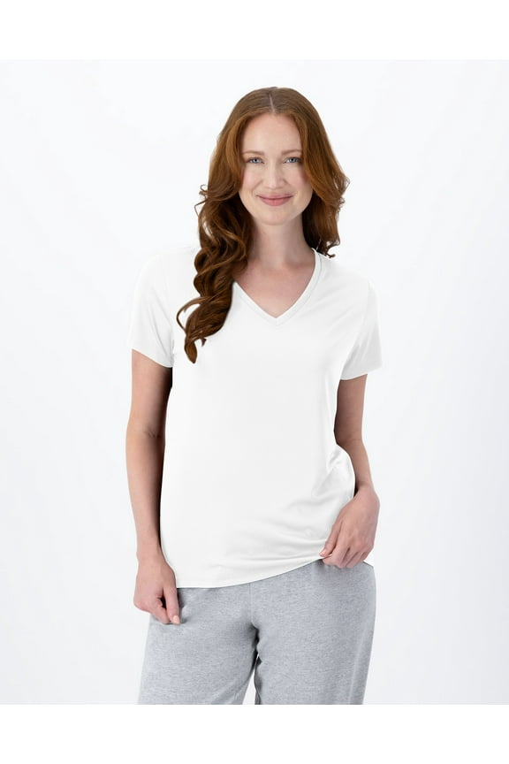 Sport Cool DRI Women's Performance V-Neck T-Shirt White L