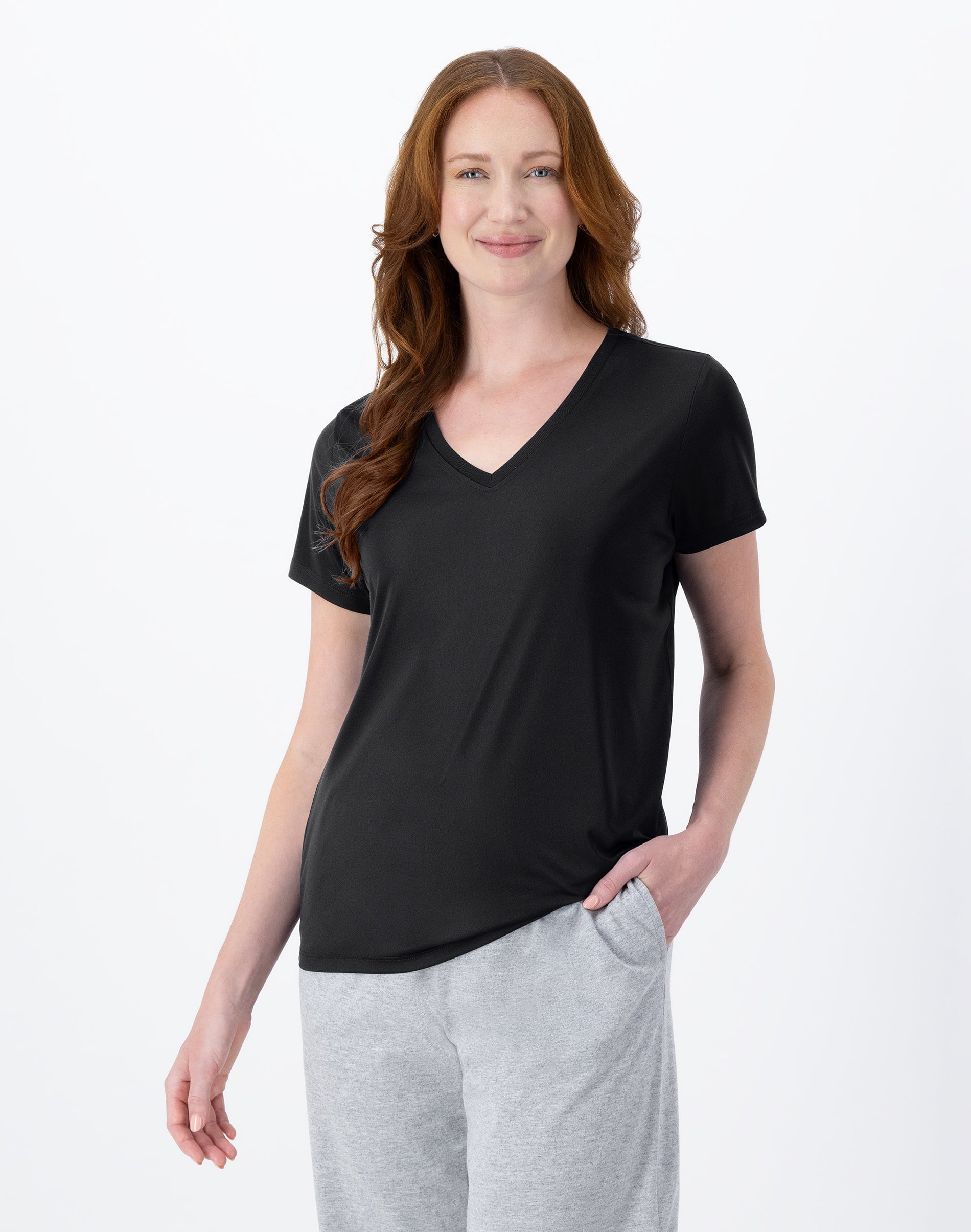 Hanes Sport Women s Cool DRI Performance V Neck T Shirt Sizes S 3XL