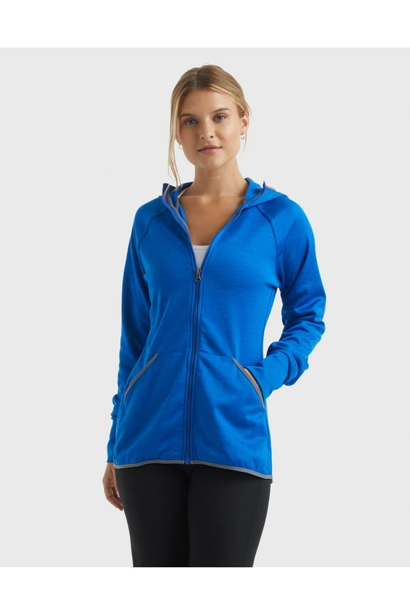 Sport Women's Full-Zip Fleece Hoodie Awesome Blue Heather S