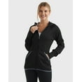 thumbnail image 1 of Hanes Sport Women's Full-Zip Fleece Hoodie Black Heather S, 1 of 6