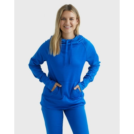 Hanes Sport Women's Performance Fleece Hoodie Awesome Blue/Awesome Blue Heather L